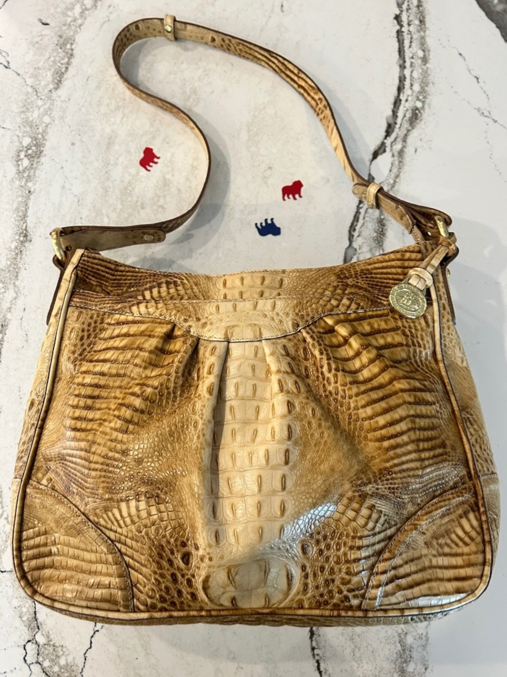 Brahmin Alden Road Toffee NMC Shoulder Bag with Tag, Key Fob, Dust Bag EUC